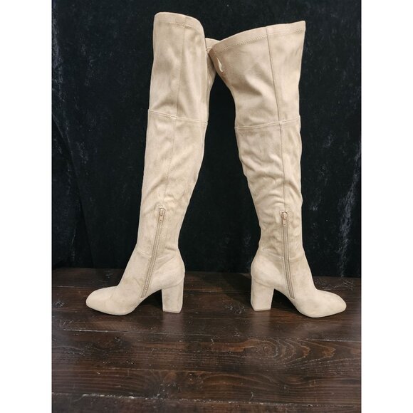 NEW bp Cali Fab Beige Over-the-Knee Block Heel Boots/Sz. 6.5M - Picture 2 of 9